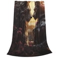thumbnail image 2 of Pofeuu Romantic Flower Lion Couple Print Ultra-Soft Micro Fleece Blanket,for Bed Or Sofa,All Season Throw Blankets Flannel Blanket-50"x40", 2 of 7