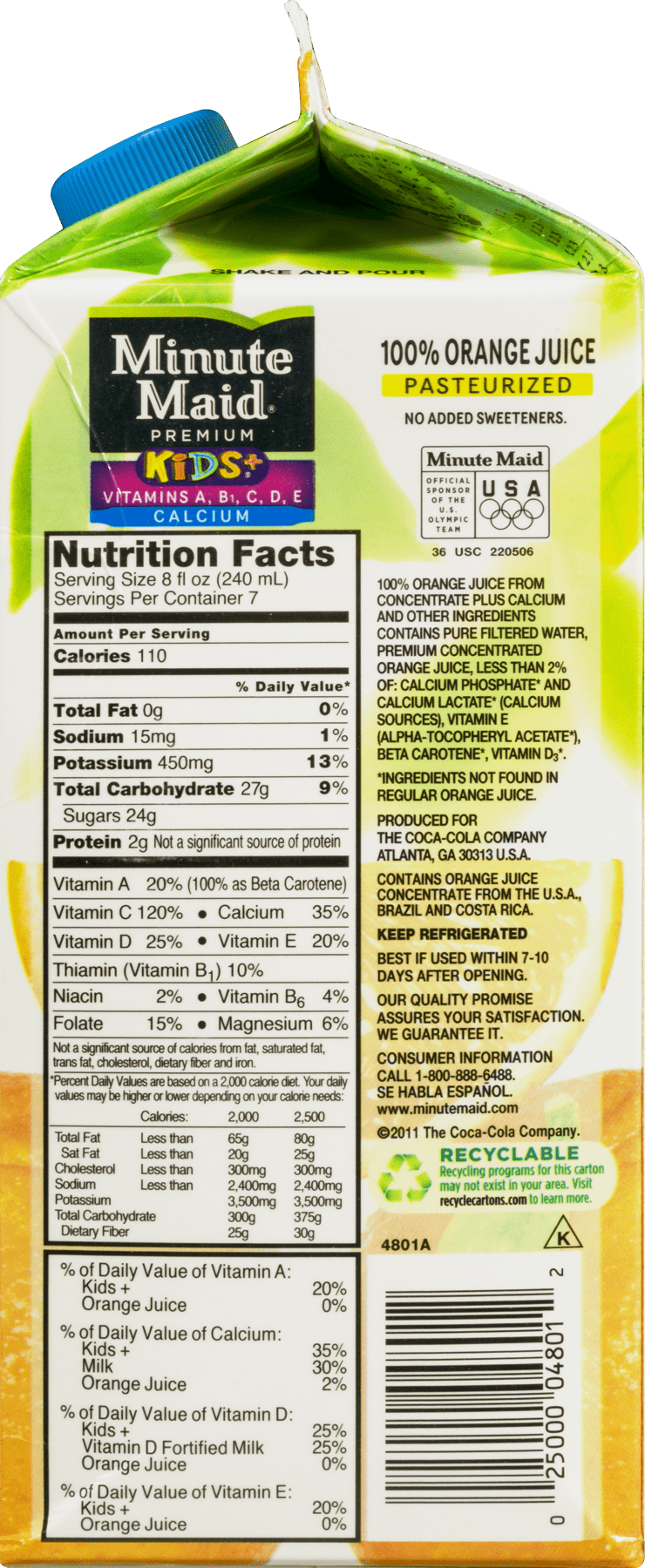 Minute Maid Nutrition Facts Orange Juice Bios Pics