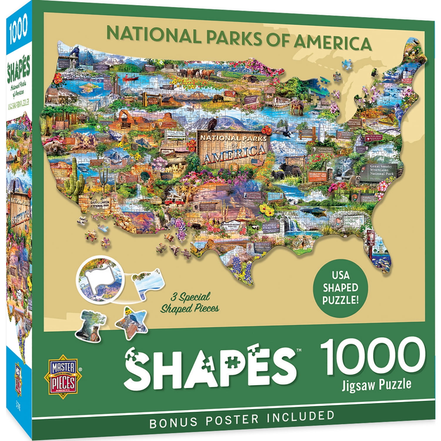 62 National Parks Posters 1000 Piece Jigsaw Puzzle (New