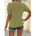 thumbnail image 5 of Womens Short Sleeve Summer Tops Olive L, 5 of 7