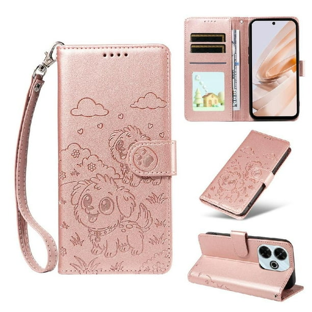 Funda Cartera GANGXUN con Diseño de Perrito en Relieve para Xiaomi POCO M6 4G , Protección 360° con Ranuras y Correa Desmontable