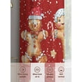 thumbnail image 2 of Christmas Gingerbread Man Sheer Curtains 45 Inch Length 2 Panels Set, Semi Transparent Voile Rod Pocket Curtains for Living Dining Room Bedroom Drapes Winter Xmas Watercolor Candy Red, 2 of 8