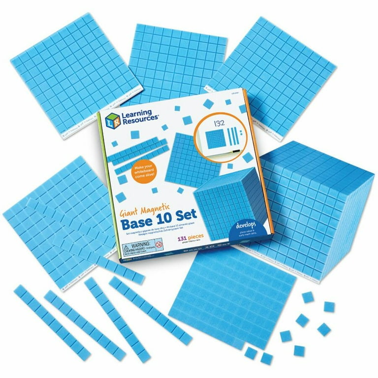 Learning Resources, LRNLER6366, Giant Magnetic Base Ten Set, 1