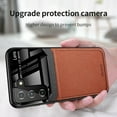 thumbnail image 1 of ROBINSON Leather case back cover Protective Cover Phone Case Glass Back Shell For Samsung Galaxy S22 Plus (Brown), 1 of 6