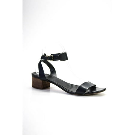 

Pre-owned|J Crew Womens Ankle Strap Open Toe Sandal Heels Pumps Black Size 10