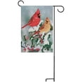 thumbnail image 5 of Welcome Winter Cardinal Red Bird Holly Berry Branches Double Sided Flags 12" x 18" Christmas Snowflake Small Garden Flag Banner Yard Outdoor Xmas Decoration, 5 of 6