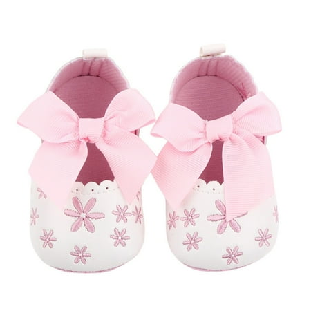 

Infant Baby Girls Shoes Non-Slip Bowknot Princess Dress Mary Jane Flats Toddler First Walker Baby Sneaker Shoes