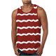thumbnail image 3 of Tanques para Hombre para el Verano Solto Chaleco Raya Impresión Deporte Cuello Redondo Superior, 3 of 5