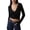 Black #25, variant on Women Ballet Wrap Top Cropped V Neck Tie Workout V Neck Slim Fit Shirts Pink 3XL