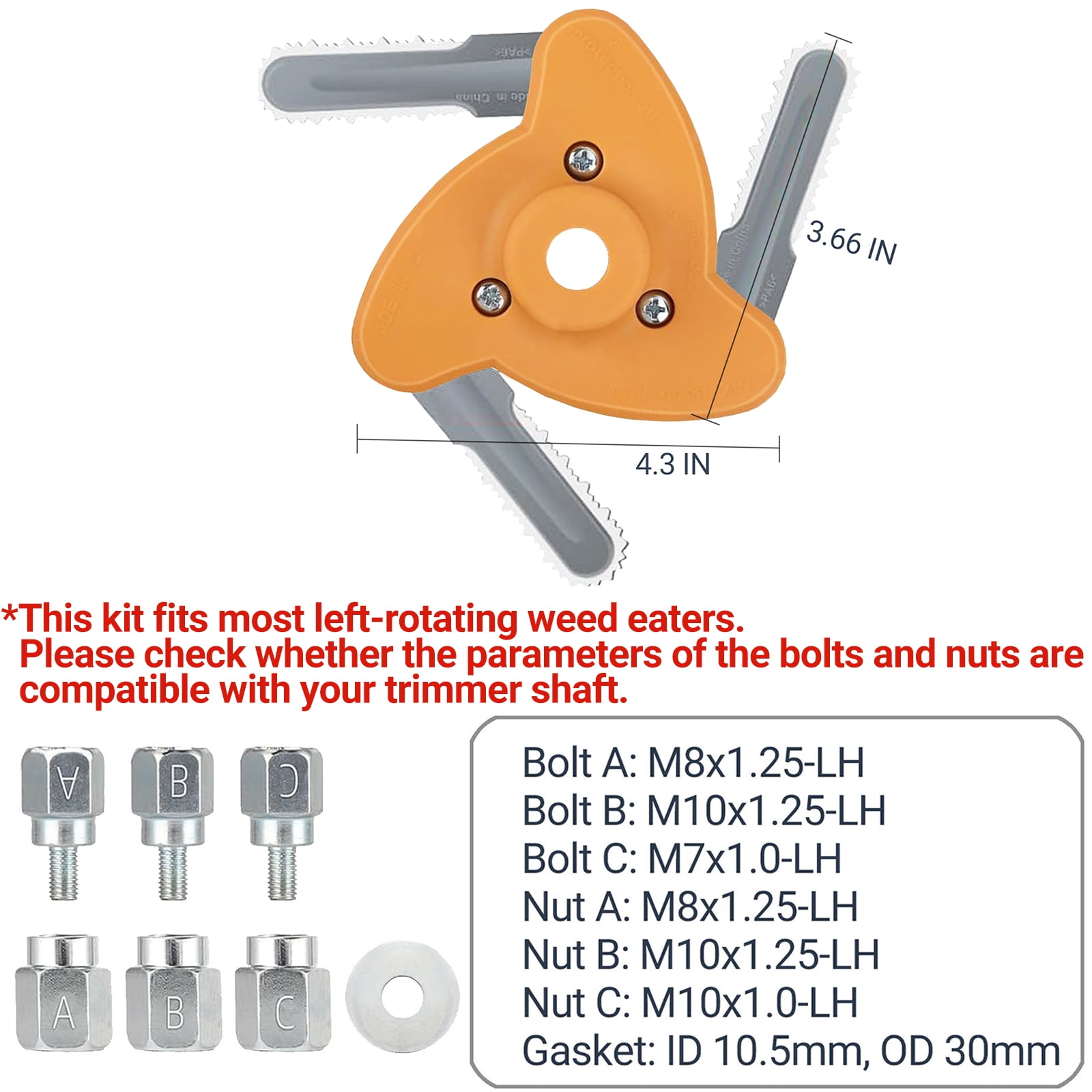 SIMUSI Universal Weed Eater Head, 3-Blade Trimmer Head Rrplacement for Echo, Ego, Dewalt, Stihl, Husqvarna Trimmer Weed Wacker(1 count)
