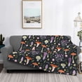 thumbnail image 2 of Honeii Mushrooms print throw blanket, crafted from cozy cotton flannel, offers versatile home decor as a bedding suitable for all seasons.-60"x50", 2 of 6