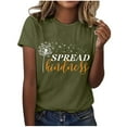 thumbnail image 2 of Offres du Jour Liquidation Iumwxz Tunique Coupe Classique T-Shirt d'Été Décontracté pour Femmes Blouse à Imprimé Floral Manches Courtes Col Rond Blouse Tendance pour Fête, 2 of 4