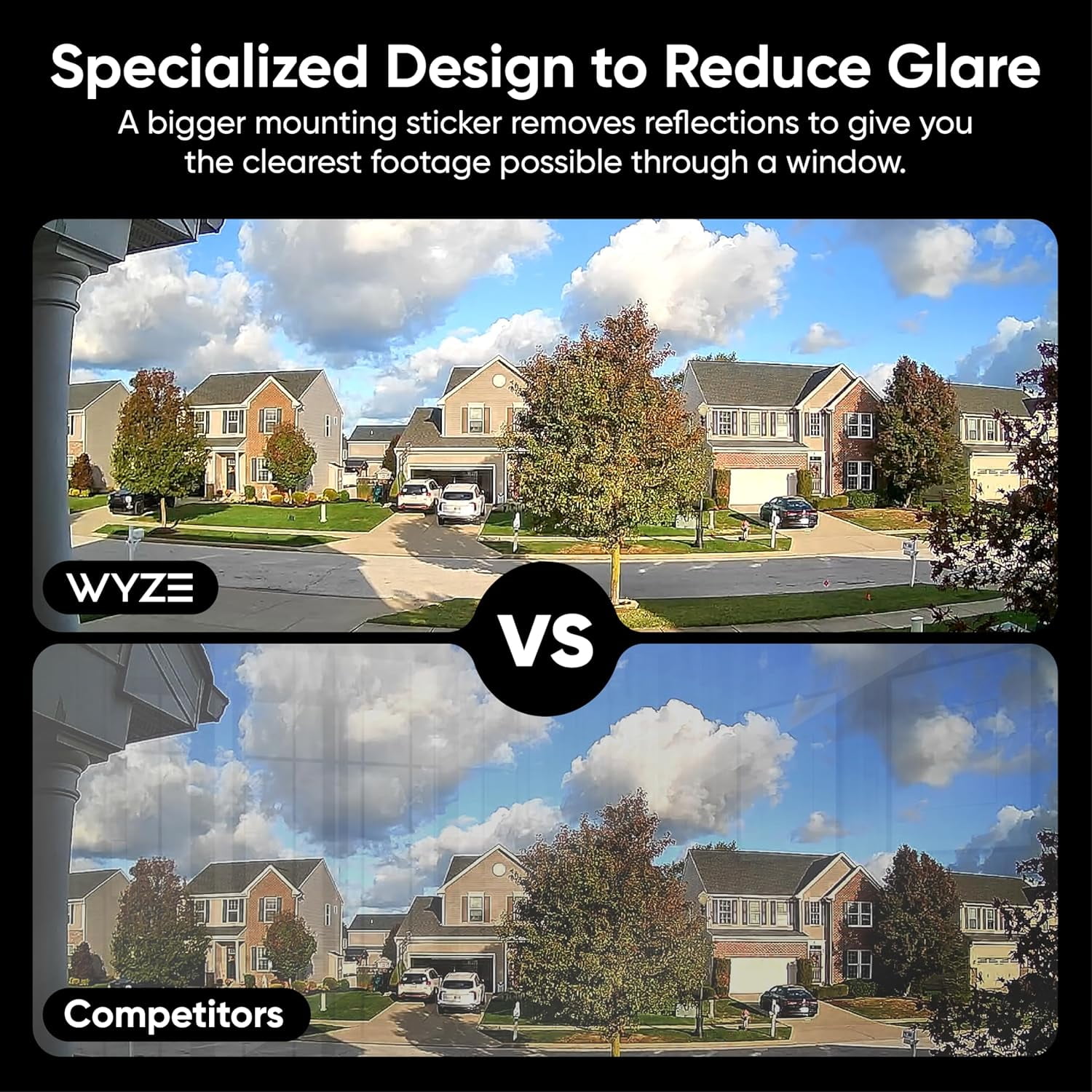 Wyze Window Camera, WiFi Indoor HD Home Security Camera, Upgraded Color Night Vision, Anti-Glare, AI-Powered Motion Detection, Easy & Quick Setup, 24/7 Recording, Works with Assistants