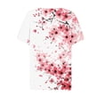 thumbnail image 4 of Staron Women's Casual Printed Button-Up Shirt Short Sleeve V Neck Loose Blouse Fashion Top, S, 4 of 5