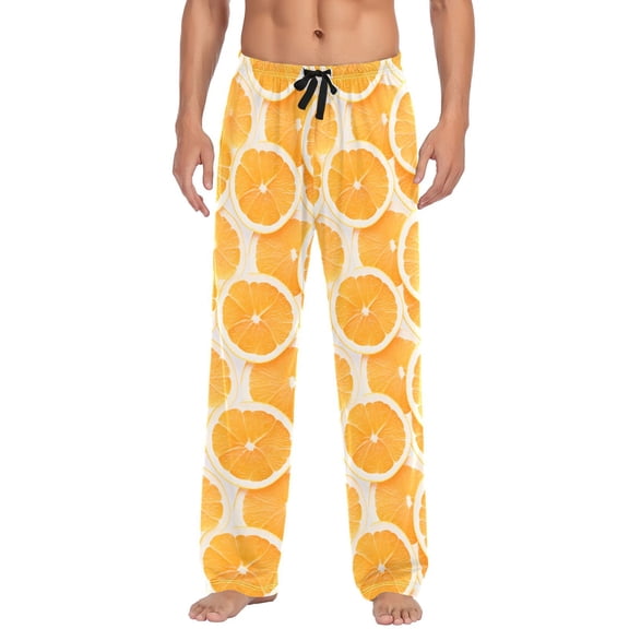 Fruit Orange joogoo Men's Pajama Pants Cotton Long Sleepwear Lounge Pants L