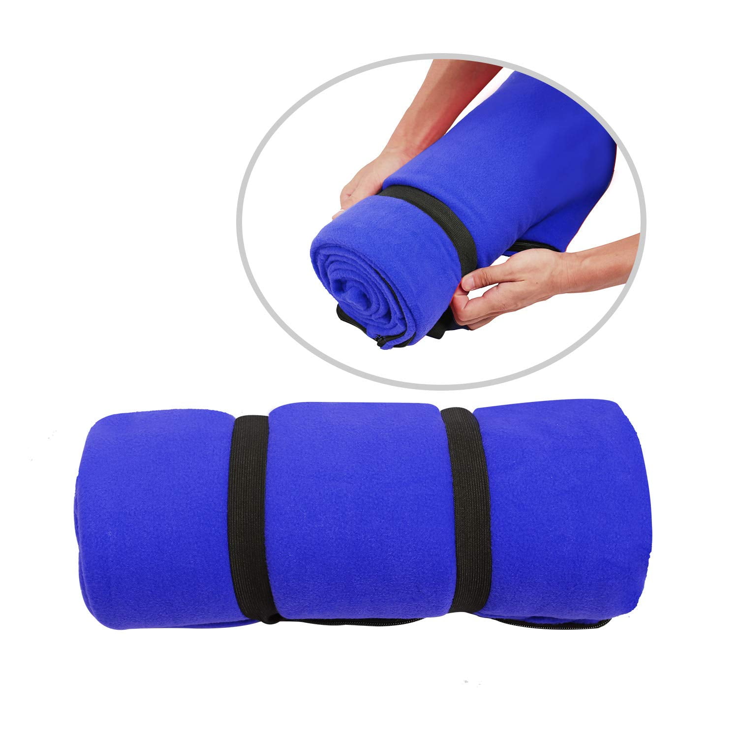 REDCAMP Fleece Sleeping Bag Liner for Adult Warm Weather, Full Sized Zipper Backpacking Blanket for Outdoor Camping or Indoor Used with Sack