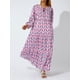thumbnail image 5 of Txlixc Vestido Largo con Estampado Geométrico para Mujer, Vestido Suelto de Manga Larga con Escote en V para Primavera, Verano Txlixc Moda, 5 of 9