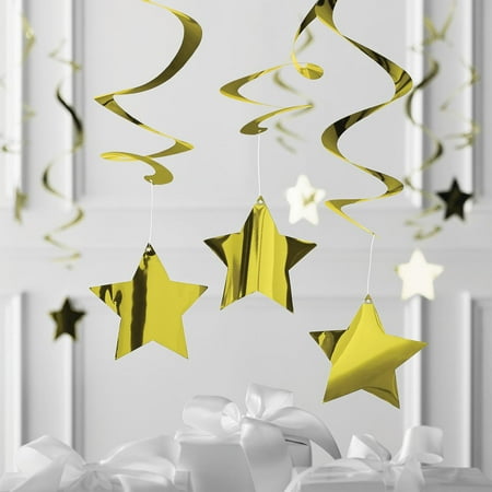 Gold Dizzy Danglers, 26", 4 Count Decoration by Way to Celebrate