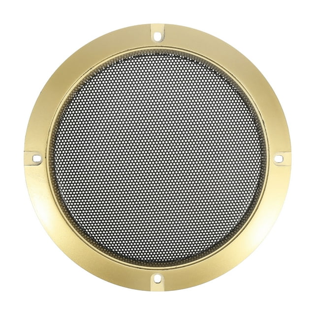Unique Bargains 5'' Vehicle Audio Speaker Cover Mesh Subwoofer Horn Guard Decorative Circle Grille Protector Titanium Tone
