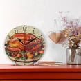 thumbnail image 2 of Thanksgiving Roast Turkey Round Wall Clock Silent Analog Battery Operated Black Pointer Home Decor 9.84" Diameter, 2 of 11