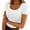 White, variant on Horkkom Summer Tops for Women Trendy Short Sleeve Cropped Crop Tops Solid Color Slim Casual Cropped T Shirts L
