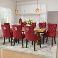 thumbnail image 5 of DONICK Velvet Upholstered Dining Chairs , Kitchen & Dining Room Chairs, Nailheads Tufted, Soft, Solid Wood Frame (Wine, Set of 4), 5 of 12