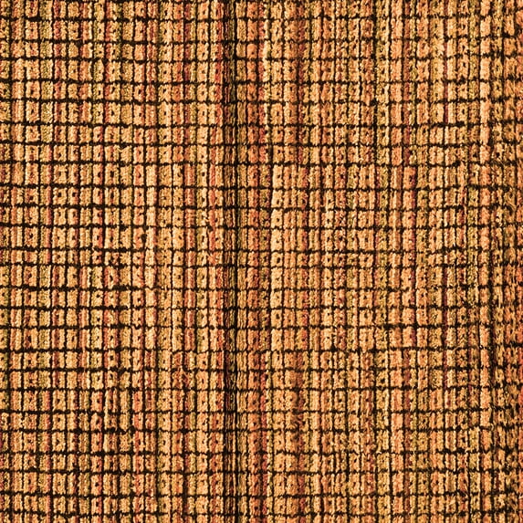 Ahgly Company Indoor Square Abstract Orange Modern Area Rugs, 7' Square