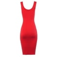 thumbnail image 3 of A2Y Women's Ribbed Knit Sleeveless Scoop Neck Midi Bodycon Dress Poppy M, 3 of 4