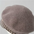 thumbnail image 4 of Lnzyyephy Women Fashion Knitted Newsboy Hats Houndstooth Print Warm Painter Visor Beret Classic Retro Cabbie Hat for Daily Travel, 4 of 8
