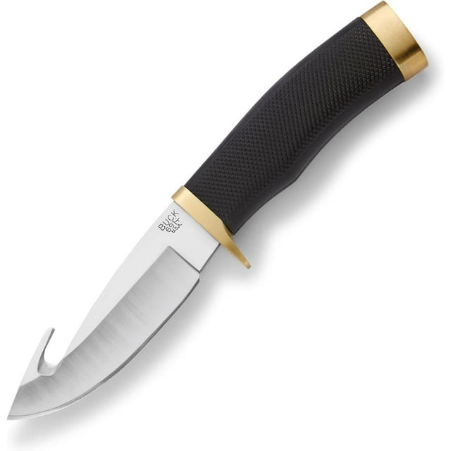 Buck Knives - Buck Zipper Fixed Blade Knife with Guthook - Fixed Blade Knife, 100% Lifetime Warranty, Heat Treated, Textured Rubber Handle, Sheath Included, Hunting