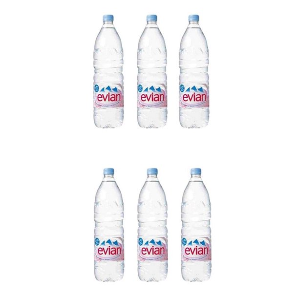 Evian Natural Mineral Water 1.5L (Pack of 6)