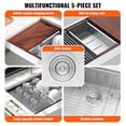 thumbnail image 3 of Fregadero de cocina Farmhouse VEVOR 304 de acero inoxidable 30 cm con Acc, 3 of 9