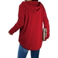 thumbnail image 3 of TEMOFON Women V Neck Hoodies Womens Fashion Tops Pullover Oversized Hoodies Long SLeeve Drawstring Hoodies Loose Fit, 3 of 7