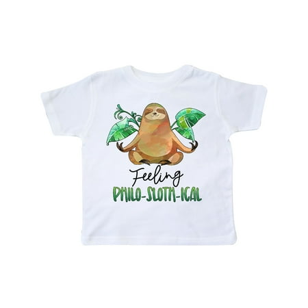 

Inktastic Feeling Philo-Sloth-ical Funny Sloth with Plants Gift Toddler Boy or Toddler Girl T-Shirt