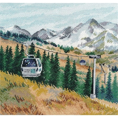 UPC: 4680021531682 | Counted Cross Stitch Kit Mount Chimbulak 1284 By Oven Needlework Nature Green Forest