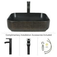 thumbnail image 4 of FULLWATT Tempered Glass Container Sink Vanity Bowl Chrome Faucet Pop Up Drain Clear, 4 of 10