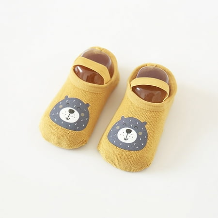 

TOWED22 Slippers For Toddler Girls Cute Children Toddler Shoes Autumn And Winter Boys And Girls Floor Sports Non Slip Warm Yellow