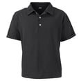 thumbnail image 7 of Yifymode Men's Linen Blend Short Sleeve Polo Shirt, Classic Fit Breathable Collared Casual Daily Top Black 2XL, 7 of 7