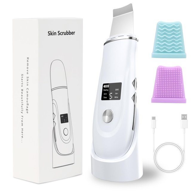Herramienta de limpieza profunda Skin Scrubber QYCSL 4 en 1, color blanco