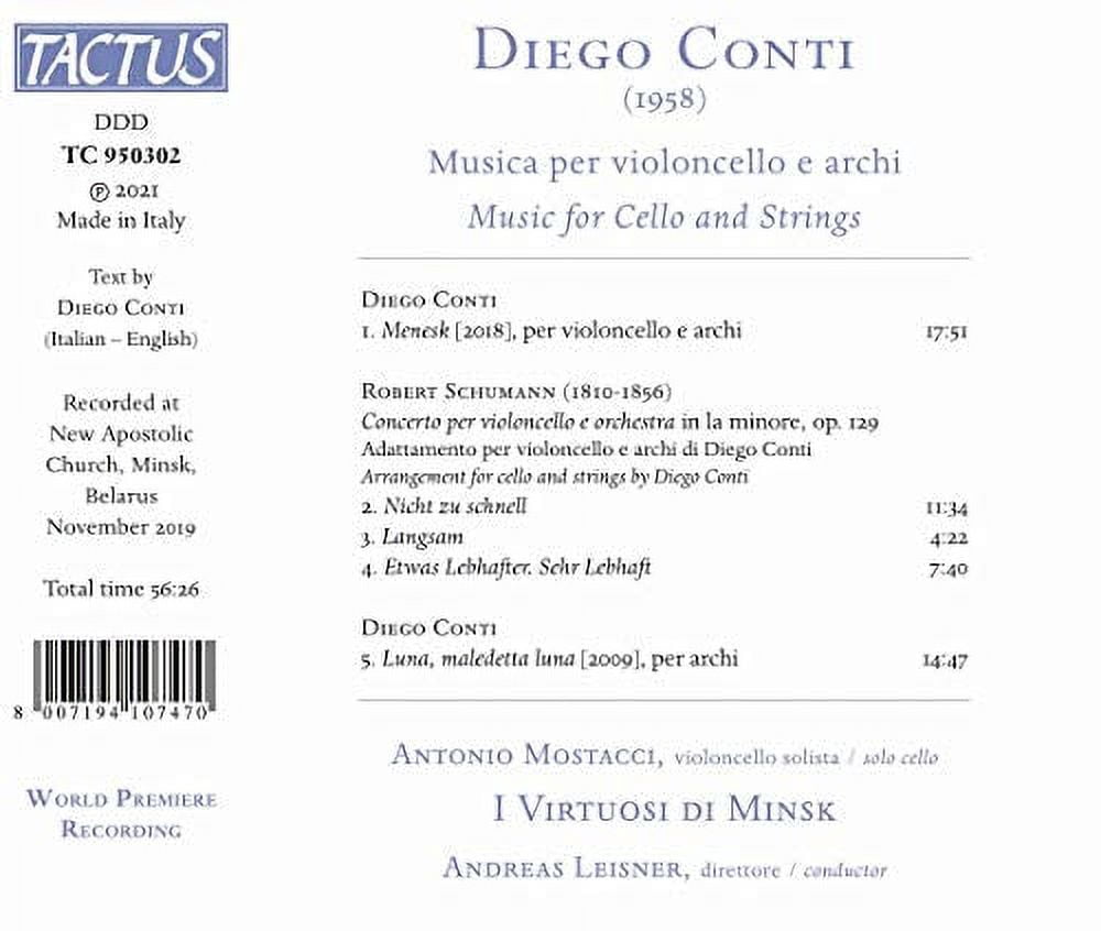 Mostacci I Virtuosi Di Minsk Leisner - Musica Per Violoncello E Archi - Music & Performance - CD