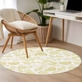 thumbnail image 4 of Round Rugs 3Ft, Boho Yellow Floral Round Area Rug Washable Indoor Throw Carpet, Vintage Farmhouse Paisley Plant Leaf Small Non Slip Circle Rug for Bedroom Living Room Home Decor Aesthetic, 4 of 8