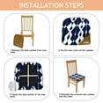 thumbnail image 4 of Blue and White Modern Art Geometric Seat Covers for Dining Room Chairs Set Of 4,Stretch Printed Washable Chair Seat Cover with Elastic Ties and Button,Removable Waterproof Couch Cushion Covers, 4 of 6