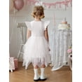 thumbnail image 5 of Oudiya Toddler Tutu Dress Little Girls Irregular Tulle Princess Birthday Party Formal Dresses, 4-8Y, 5 of 7