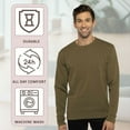 thumbnail image 7 of Unisex Malibu Crewneck Sweatshirt, 60/40 Cotton/Polyester Fleece Long Sleeve Winter Sweater (Heather-Black+Heather-Grey 2PCS, M), 7 of 7