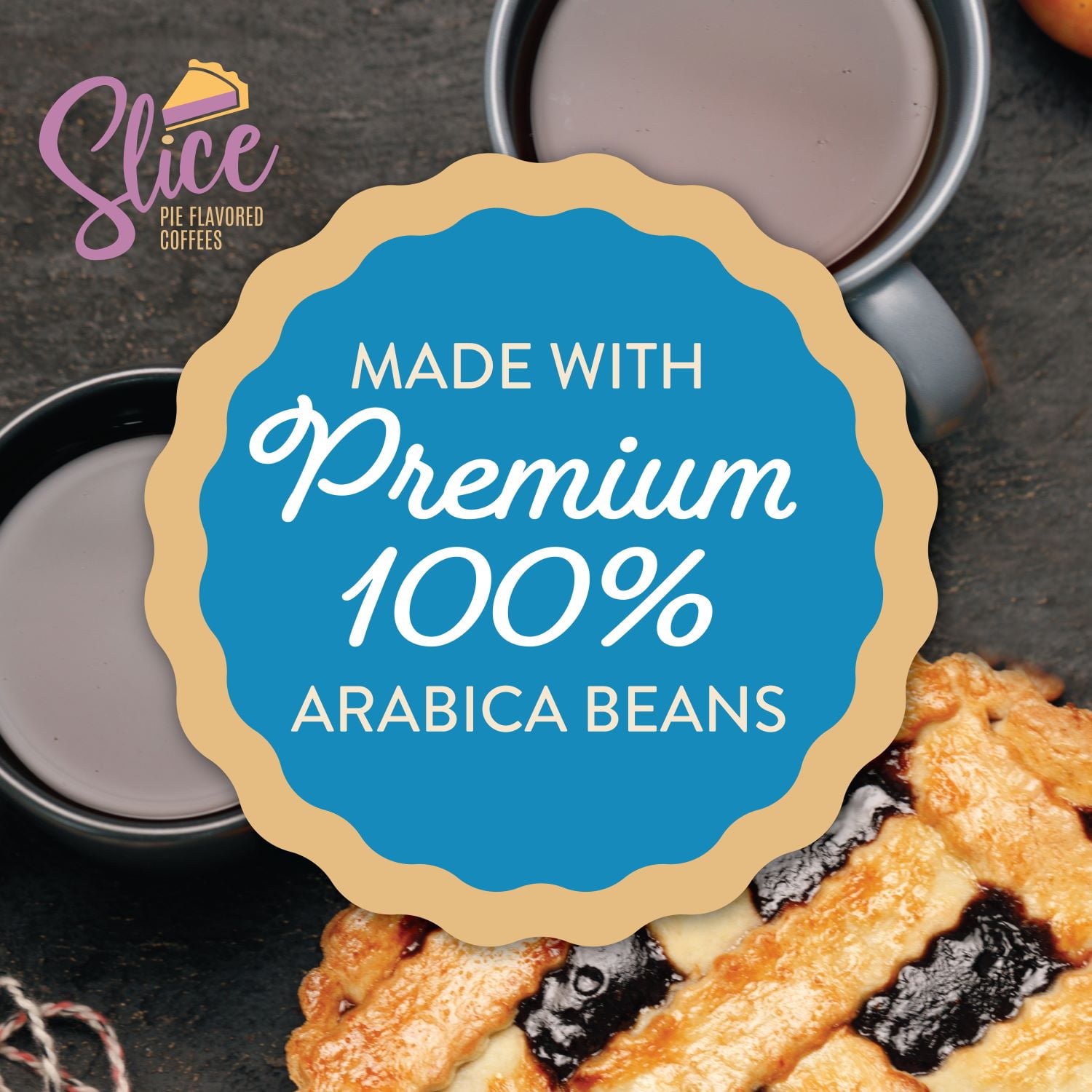 Slice Coffee Blueberry Pie Flavored Coffee Pods, 40 Count