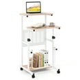 thumbnail image 1 of Giantex Bureau Debout à Hauteur Réglable, Bureau Debout Roulant, Bureau Portable pour Ordinateur Portable avec Repose-Pieds Pivotant, Poste de Travail Mobile pour Ordinateur, 1 of 8