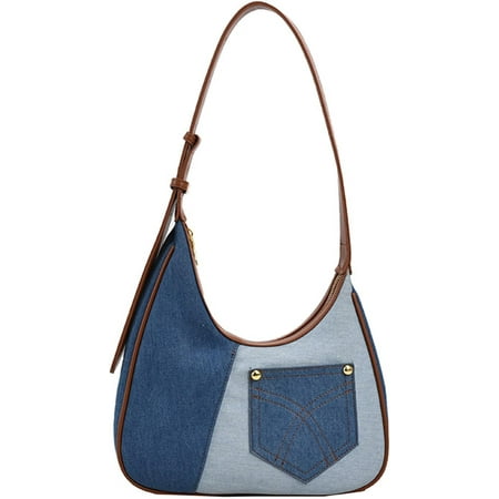 ShengRui Denim Bag  Trendy Jean Purses for Women Y2K Denim Shoulder Bag Hobo Purses Handbag