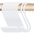 thumbnail image 1 of Paquete de 24 ganchos en forma de S blancos de 4-1/2 pulgadas para colgar grandes ganchos en forma de S con revestimiento de vinilo, ganchos para barra de armario con revestimiento de caucho y metal d, 1 of 5