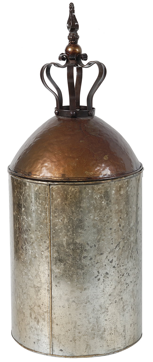 A B Home Lidded Metal Canister Jar Crown Design Walmart Com Walmart Com