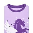 thumbnail image 4 of WIBACKER 2-Piece Unicorn Pajama Set for Girls 2-9Y Kids Sleepwear Long Sleeve Tops and Pants Cotton Pjs, 4 of 9